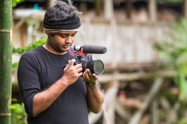 Ayush filming an angling expedition in the North East