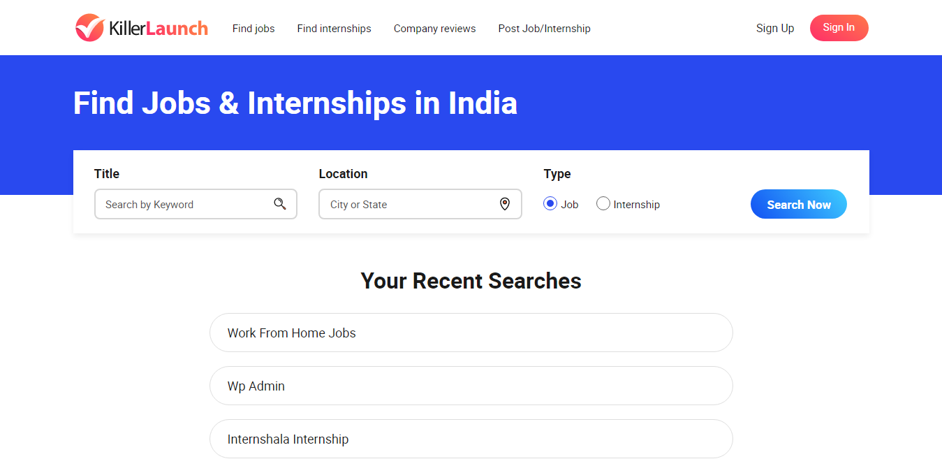 top job sites in india killerlaunch.com