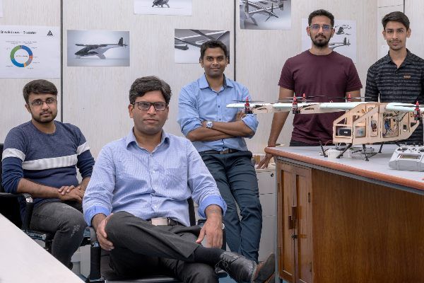 Leap Aeronautics Founders - Gajendra Kashyap (2nd From Left), Alvin Anthony (3rd from Left) with the team