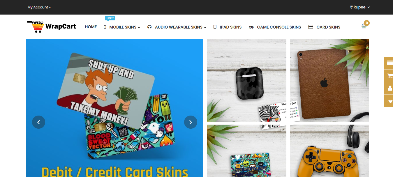 WrapCart Website Screenshot