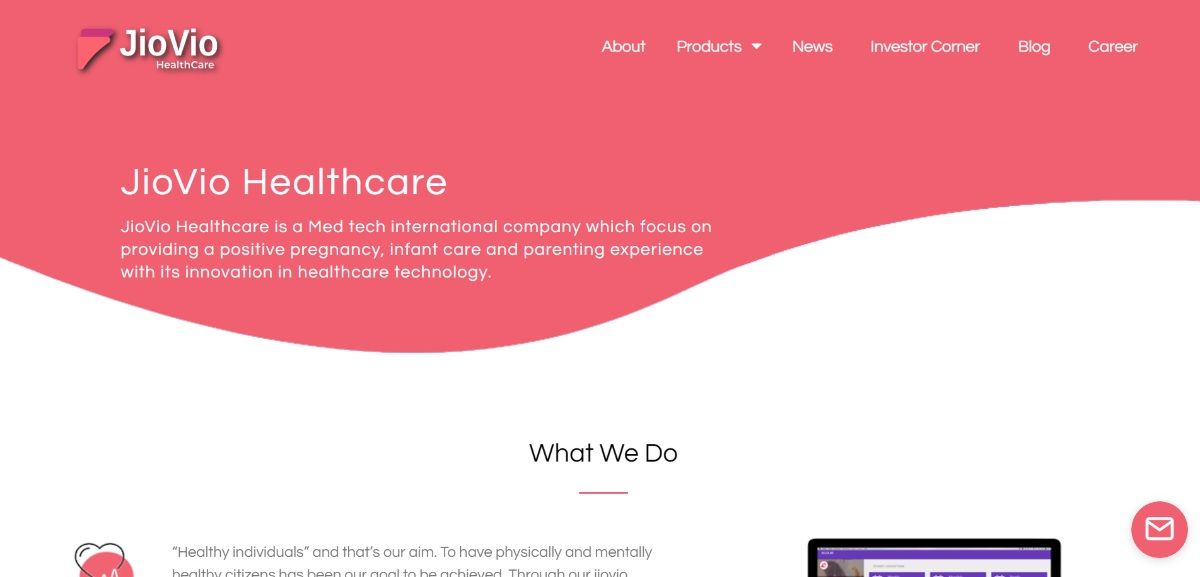 Jiovio Healthcare - Website Screenshot