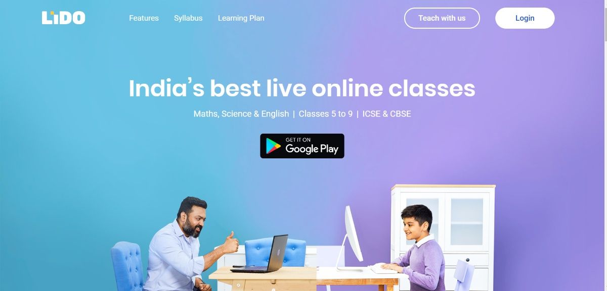 Lido Learning Website Screenshot