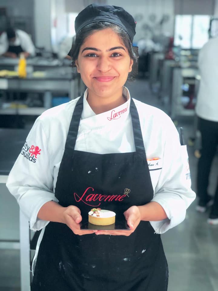 Muskan during her diploma course at the Lavonne Academy of Baking Science and Pastry Arts in Bangalore
